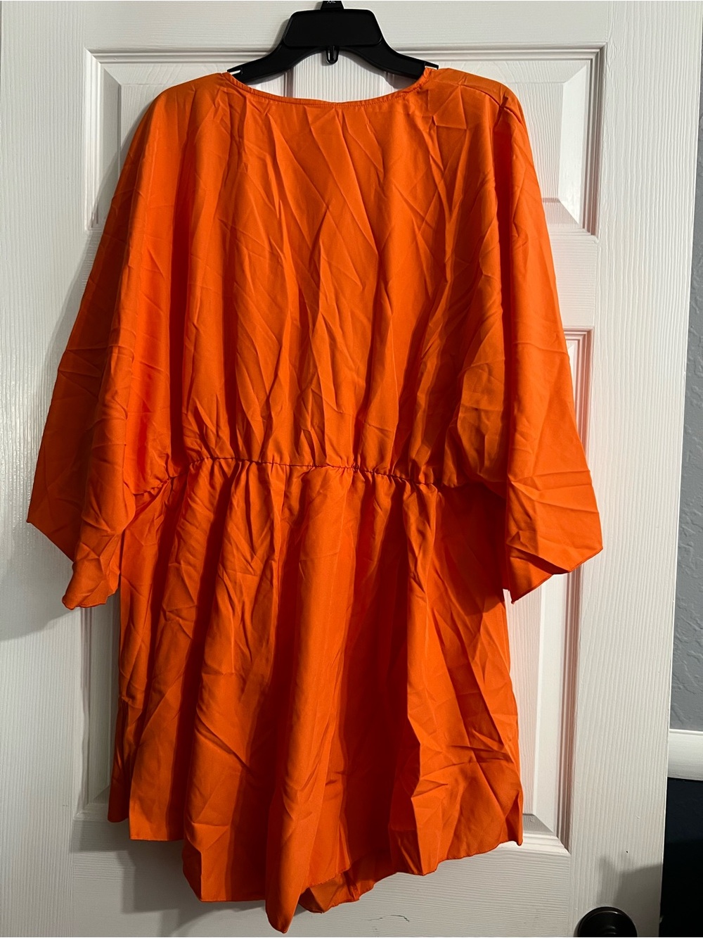 SHEIN Bright Orange Short Sleeve Romper
